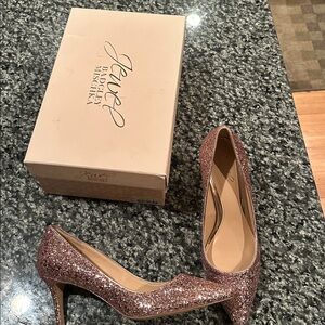 Jewel Badgley Mischka Lyla Rosegold Evening Shoe